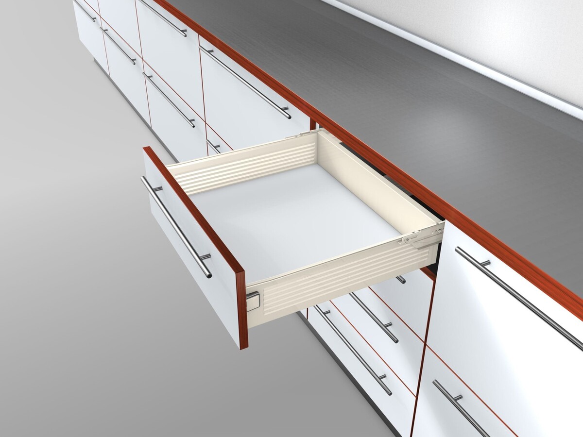 320K4500C Laterala din otel METABOX, K (118 mm), Extragere partiala, 25 kg, NL=450 mm, Versiune cu gheare, stanga/dreapta