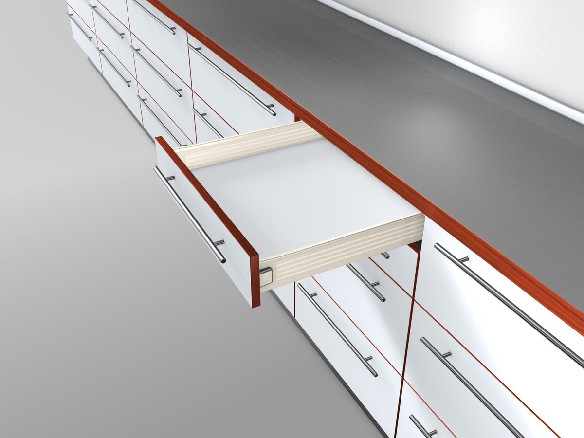 320M4000C Laterala din otel METABOX, M (86 mm), Extragere partiala, 25 kg, NL=400 mm, Versiune cu gheare, stanga/dreapta